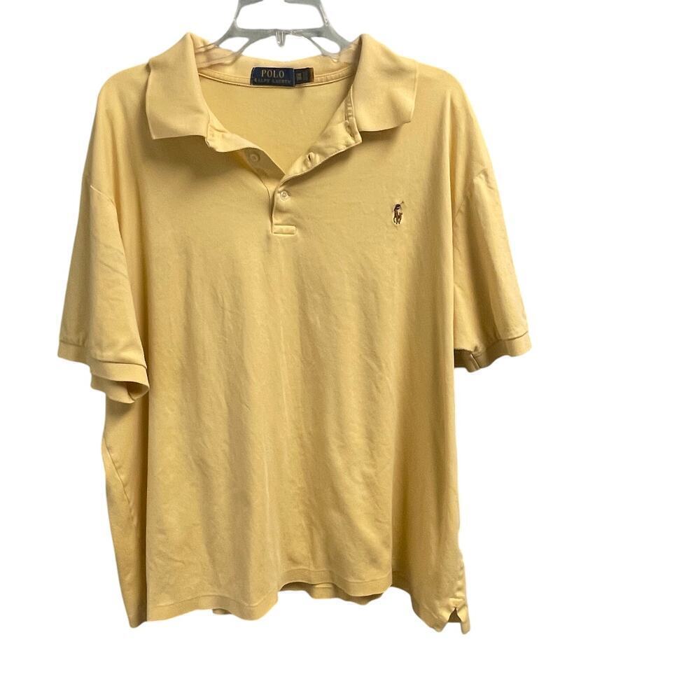 Polo Ralph Lauren Butter Yellow Soft Pima Polo Shirt Mens 2XB Preppy Casual